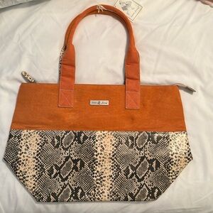 Snakeskin print tote